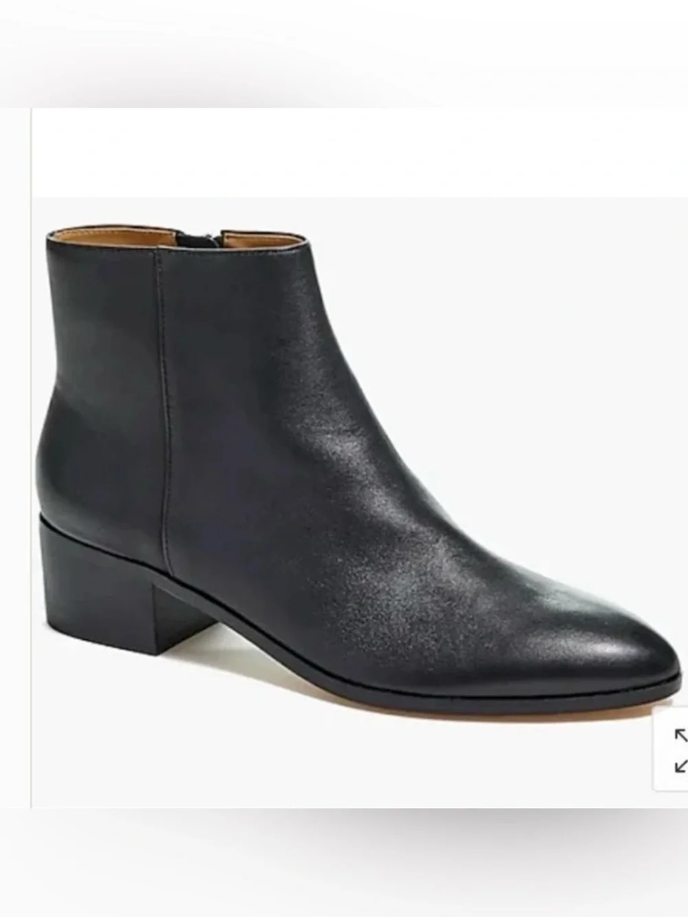 J.Crew Soft Leather Black Walker Ankle Boots Block Heel Women’s 7.5